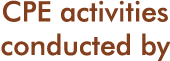 CPE activities conducted by