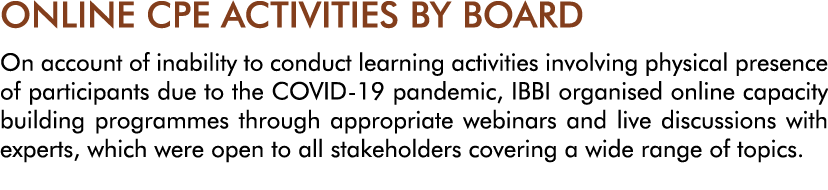 ONLINE CPE ACTIVITIES BY BOARD On account of inability to conduct learning activities involving physical presence of    
