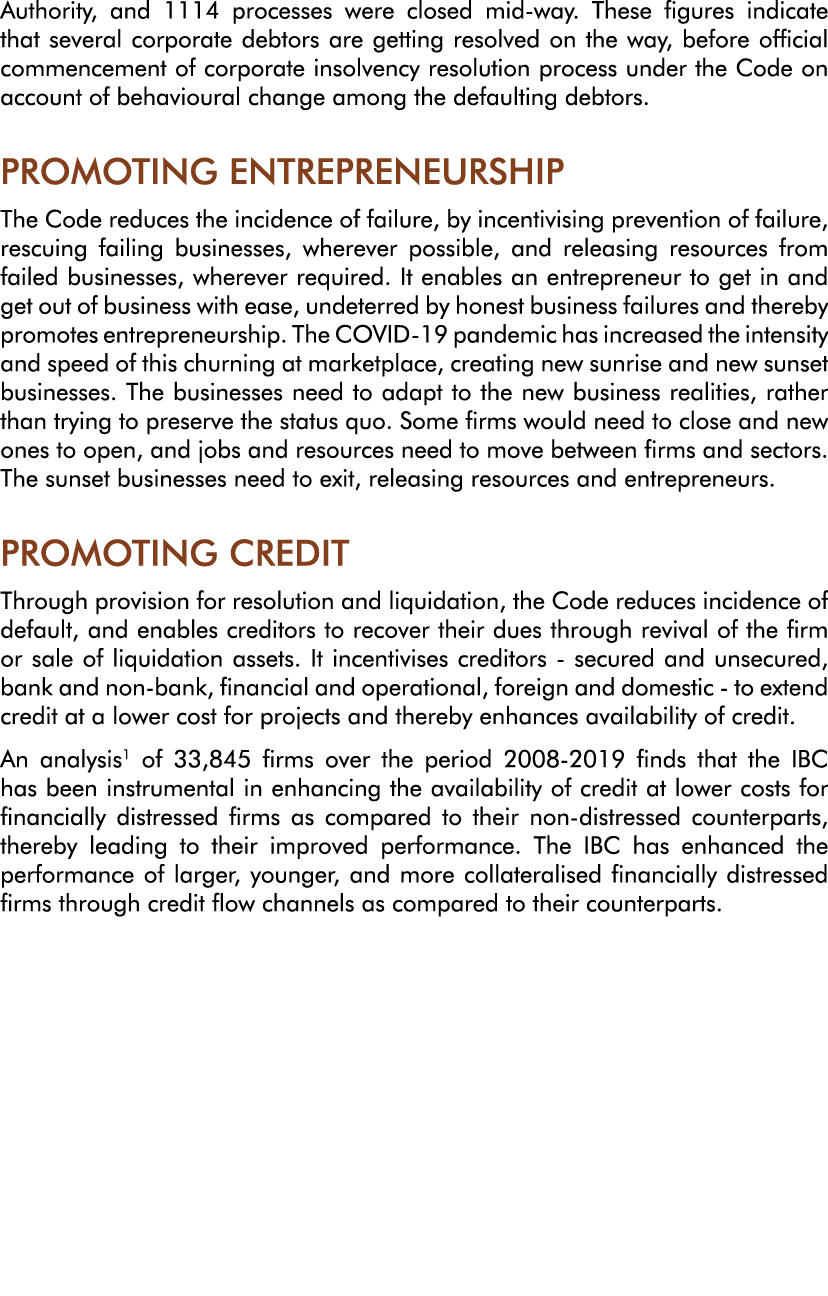 Authority, and 1114 processes were closed mid-way  These figures indicate that several corporate debtors are getting    