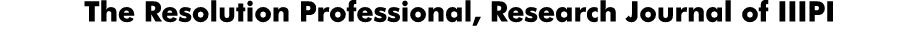 The Resolution Professional, Research Journal of IIIPI