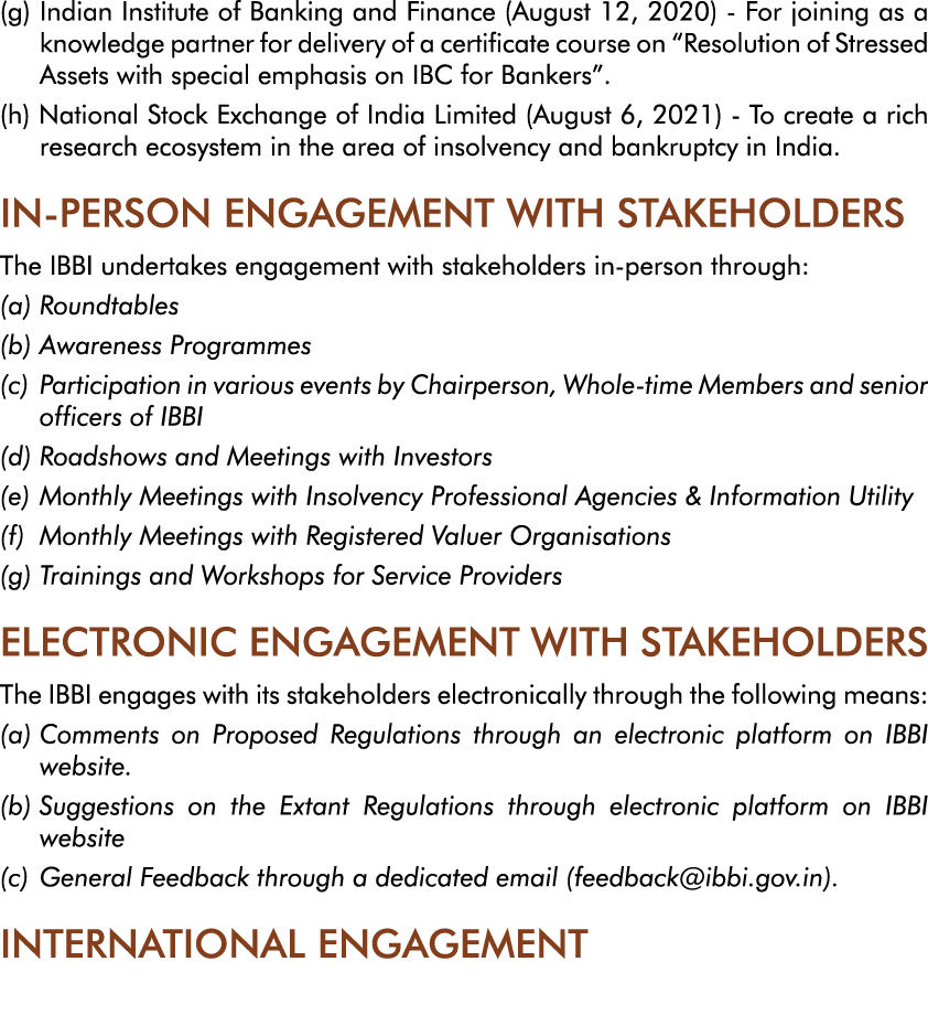 (g) Indian Institute of Banking and Finance (August 12, 2020) - For joining as a knowledge partner for delivery of a    