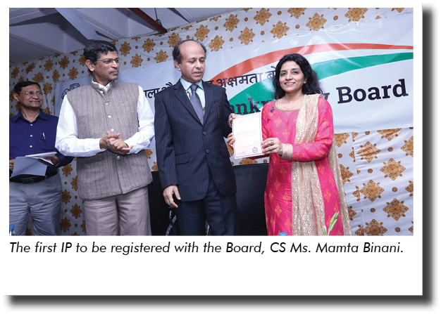 The first IP to be registered with the Board, CS Ms  Mamta Binani